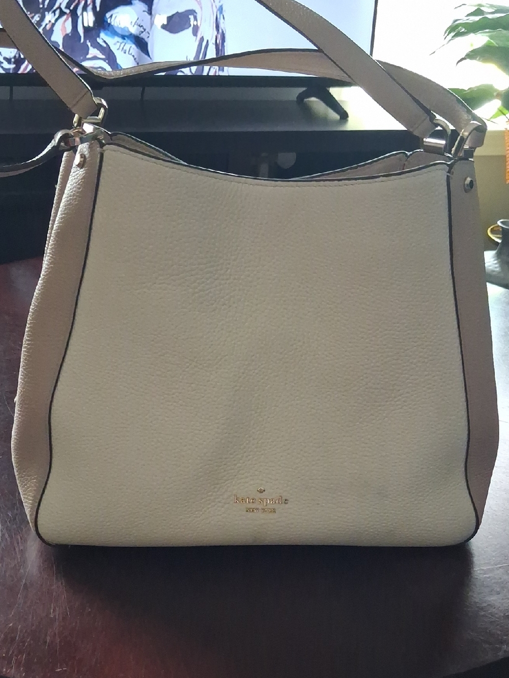 kate spade Cream & Taupe Leather Shoulder Bag